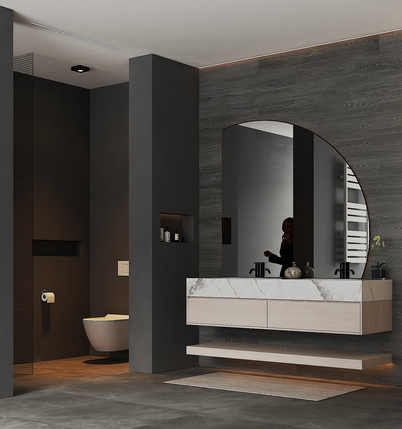 71'',60” Double Sink Stone Top with Hotel - Style Floating Bathroom Vanity - VanityAGHTQ NeoNova Decor