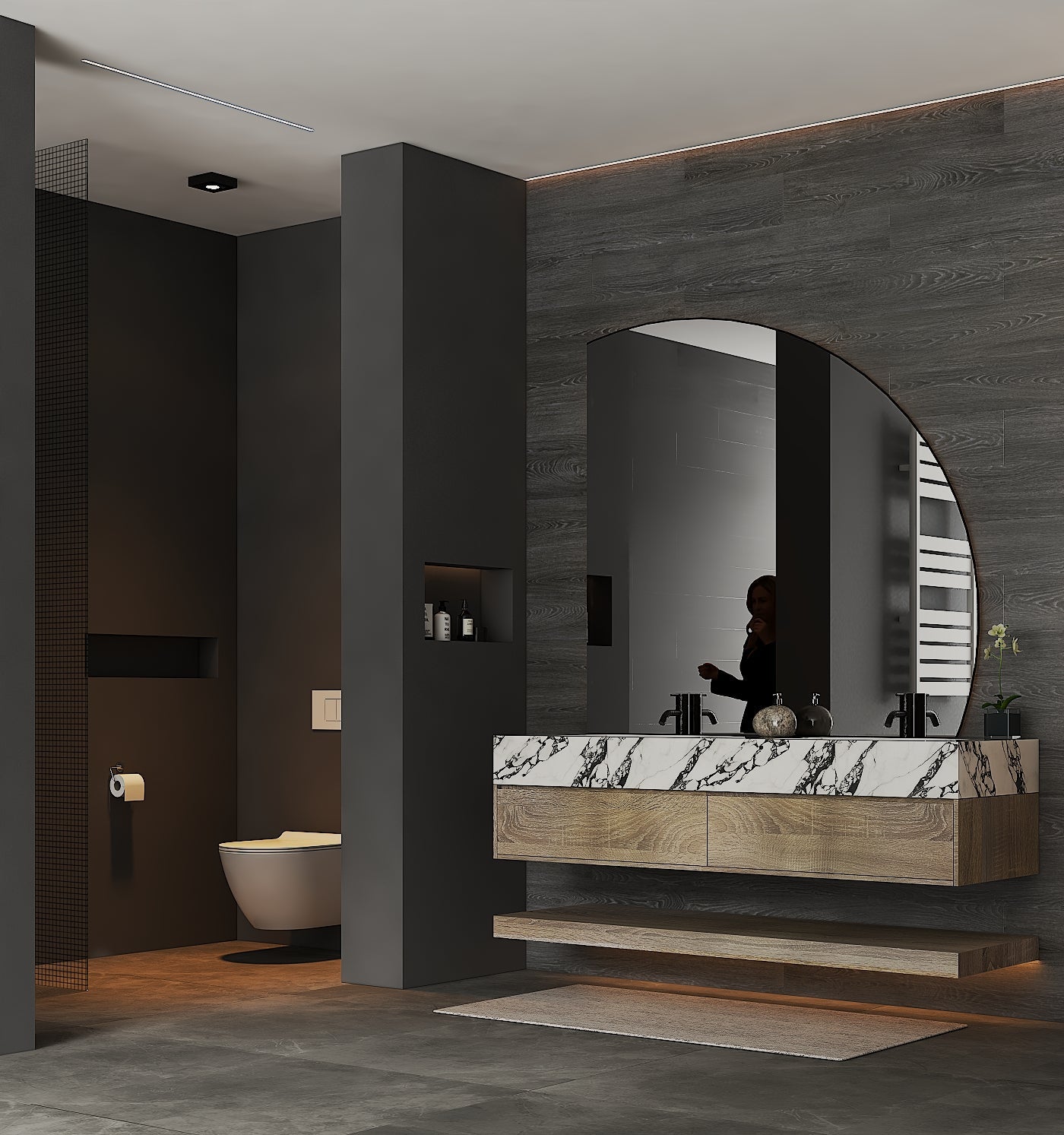 71'',60” Double Sink Stone Top with Hotel - Style Floating Bathroom Vanity - VanityXTX NeoNova Decor