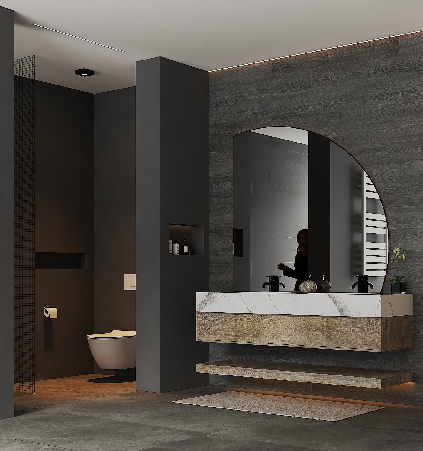 71'',60” Double Sink Stone Top with Hotel - Style Floating Bathroom Vanity - VanityXTX NeoNova Decor