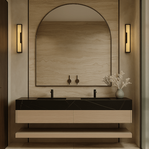 71'',60” Double Sink Stone Top with Hotel - Style Floating Bathroom Vanity - VanityZMR NeoNova Decor