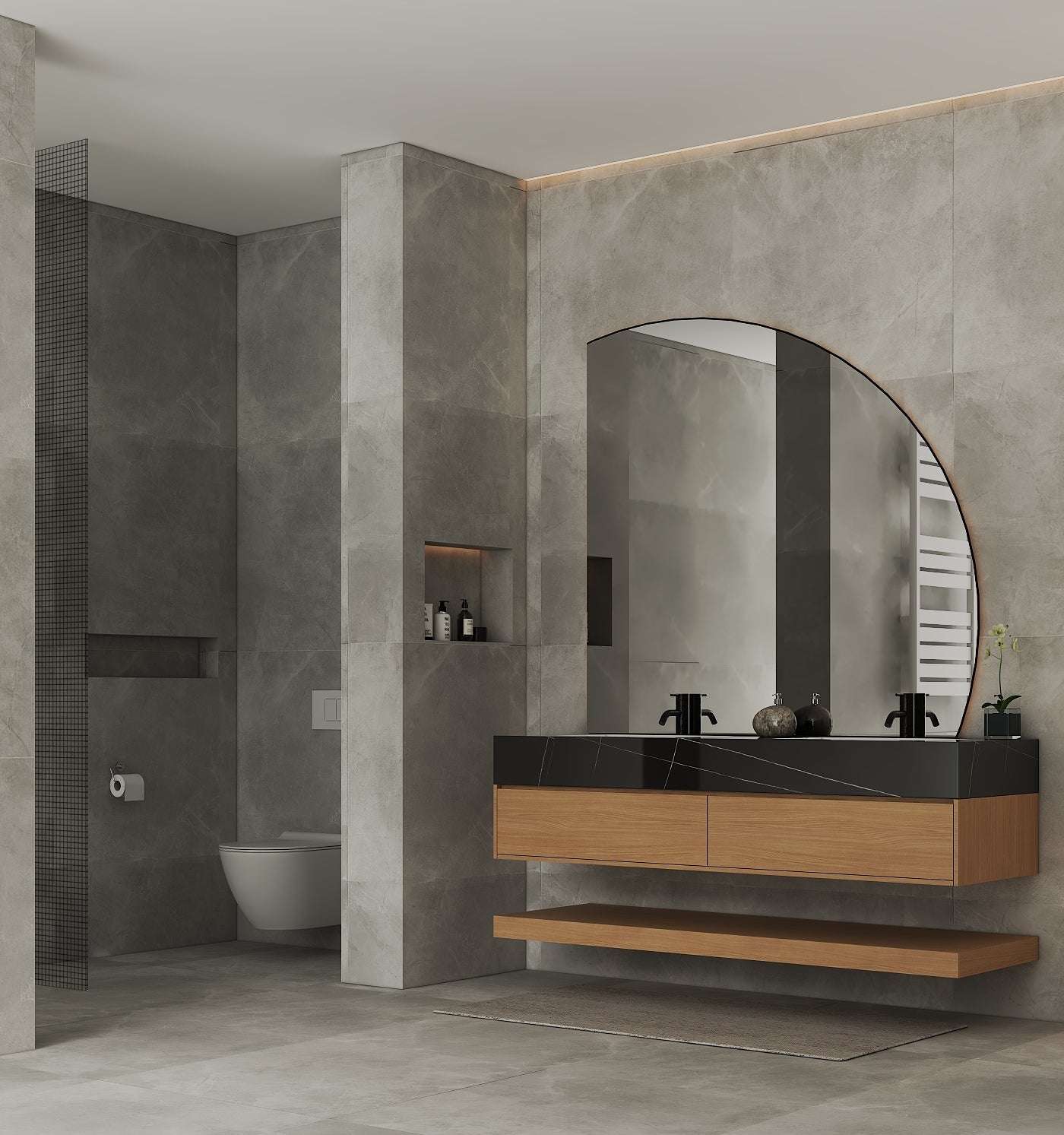 71'',60” Double Sink Stone Top with Hotel - Style Floating Bathroom Vanity - VanityZMR NeoNova Decor