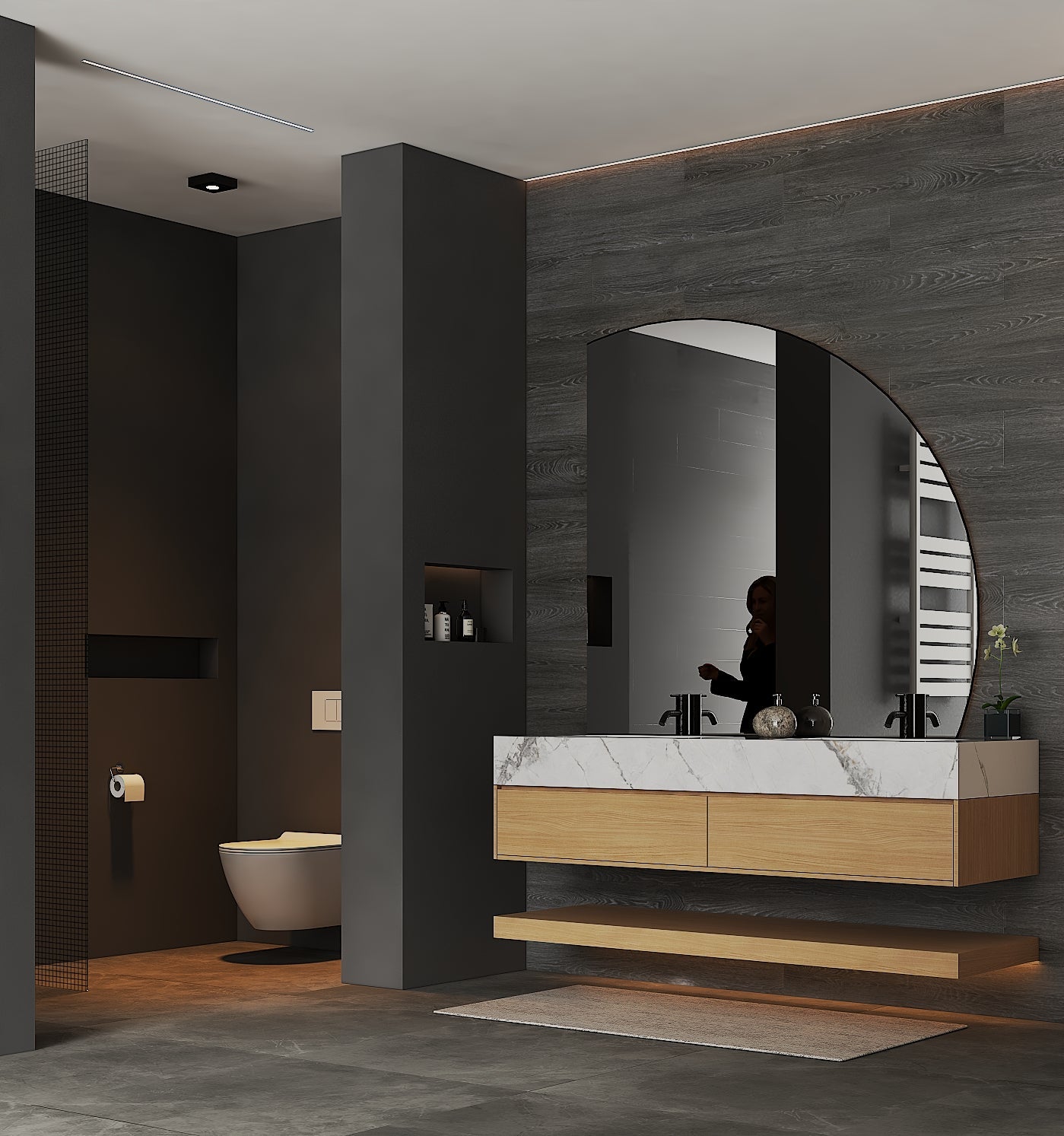 71'',60” Double Sink Stone Top with Hotel - Style Floating Bathroom Vanity - VanityZMR NeoNova Decor