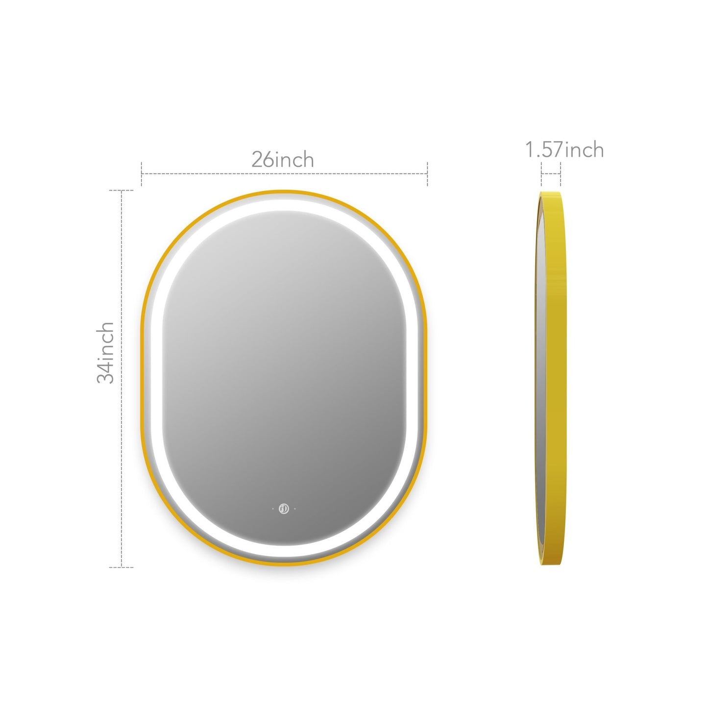 Arco Sense LED Mirror – Wave Sensor, Dimming - LED MIrrorBrush Gold NeoNova Decor