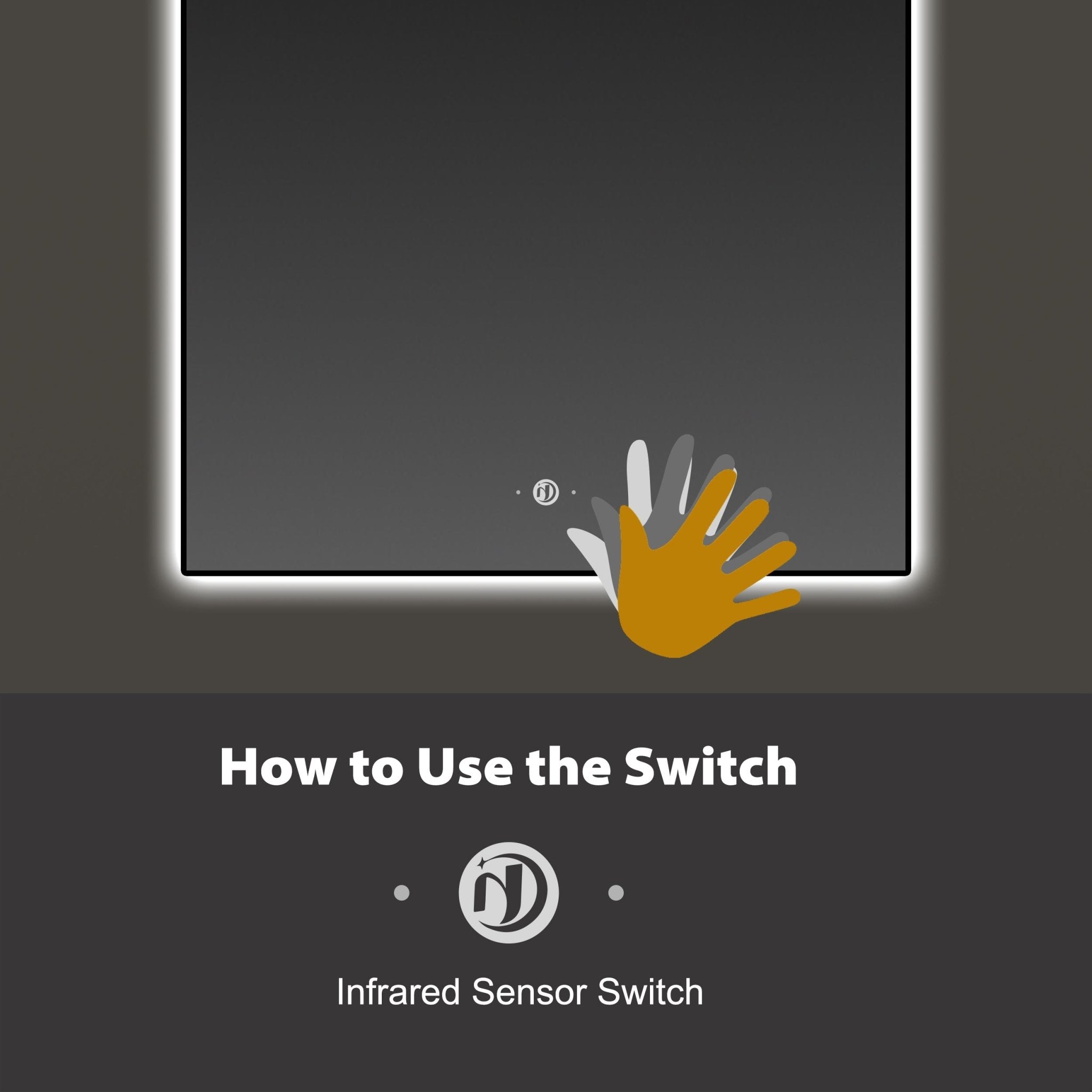 Backlit Frame Arched LED Mirror with Motion Sensor, Anti - Fog - LED MIrror24"x34" NeoNova Decor