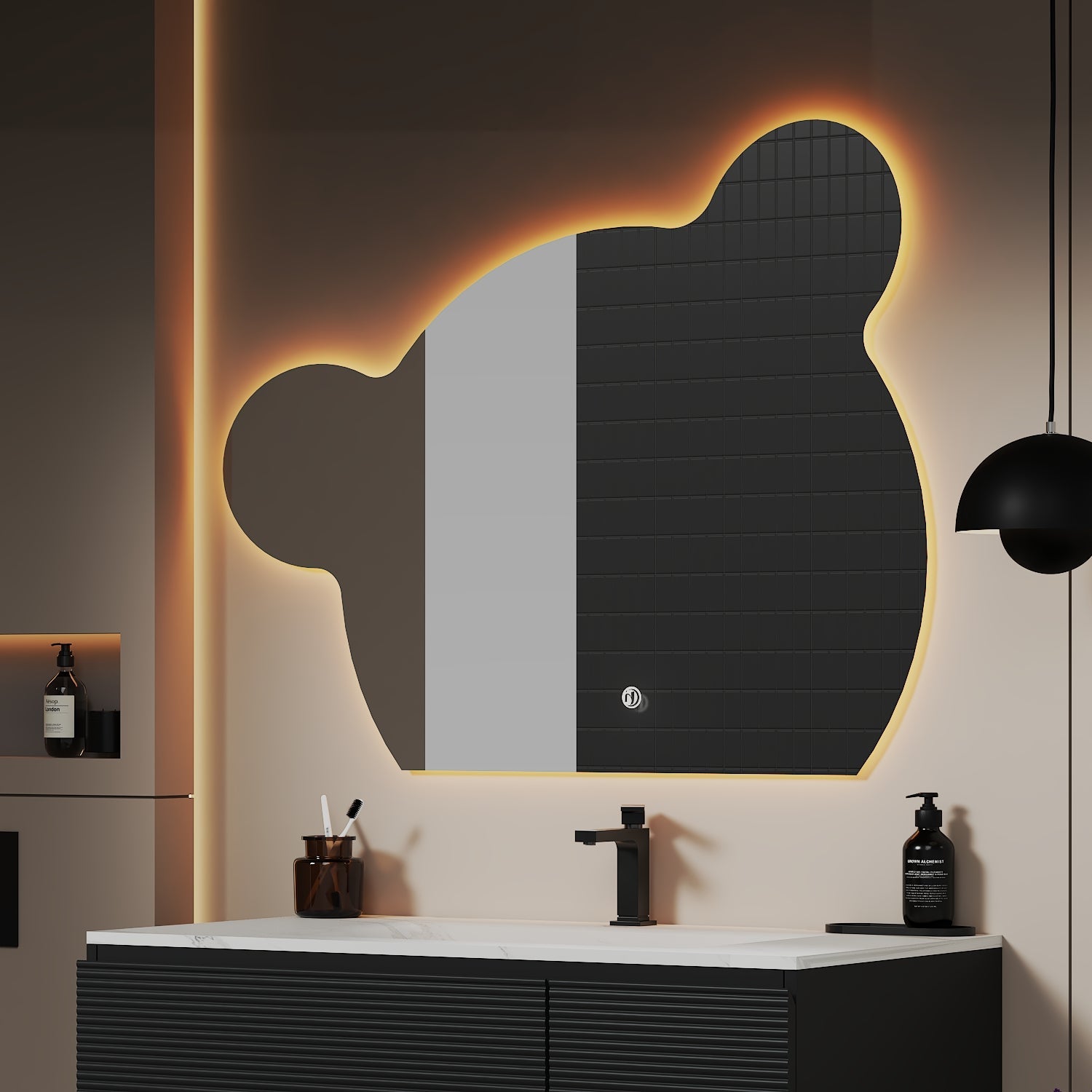Bear Glow LED Mirror – Wave Sensor, Anti - Fog, Dimmable, 32"x40" - LED MIrror NeoNova Decor