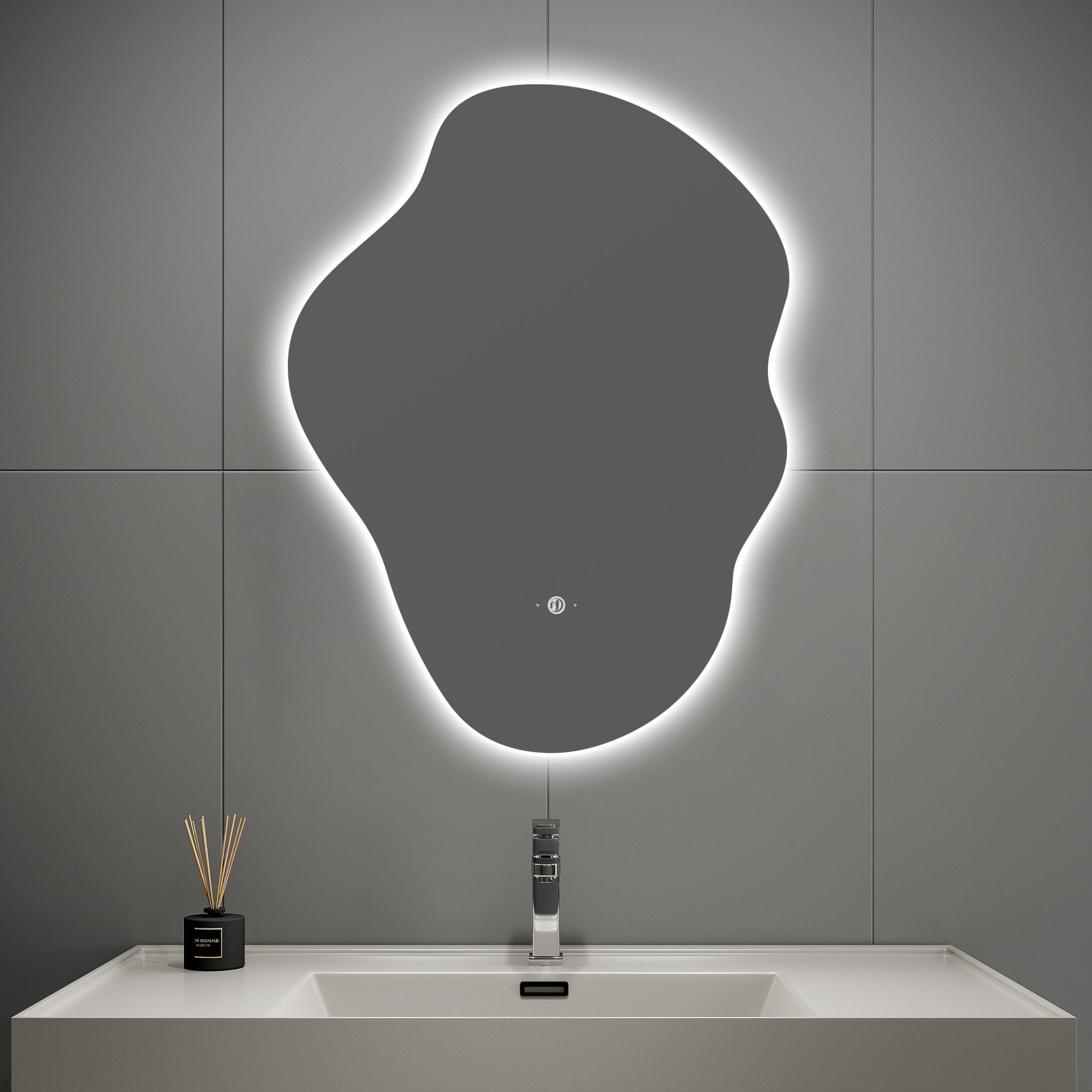 Flow LED Mirror – 24"x32", Wave Sensor & Backlit Glow - LED MIrror NeoNova Decor