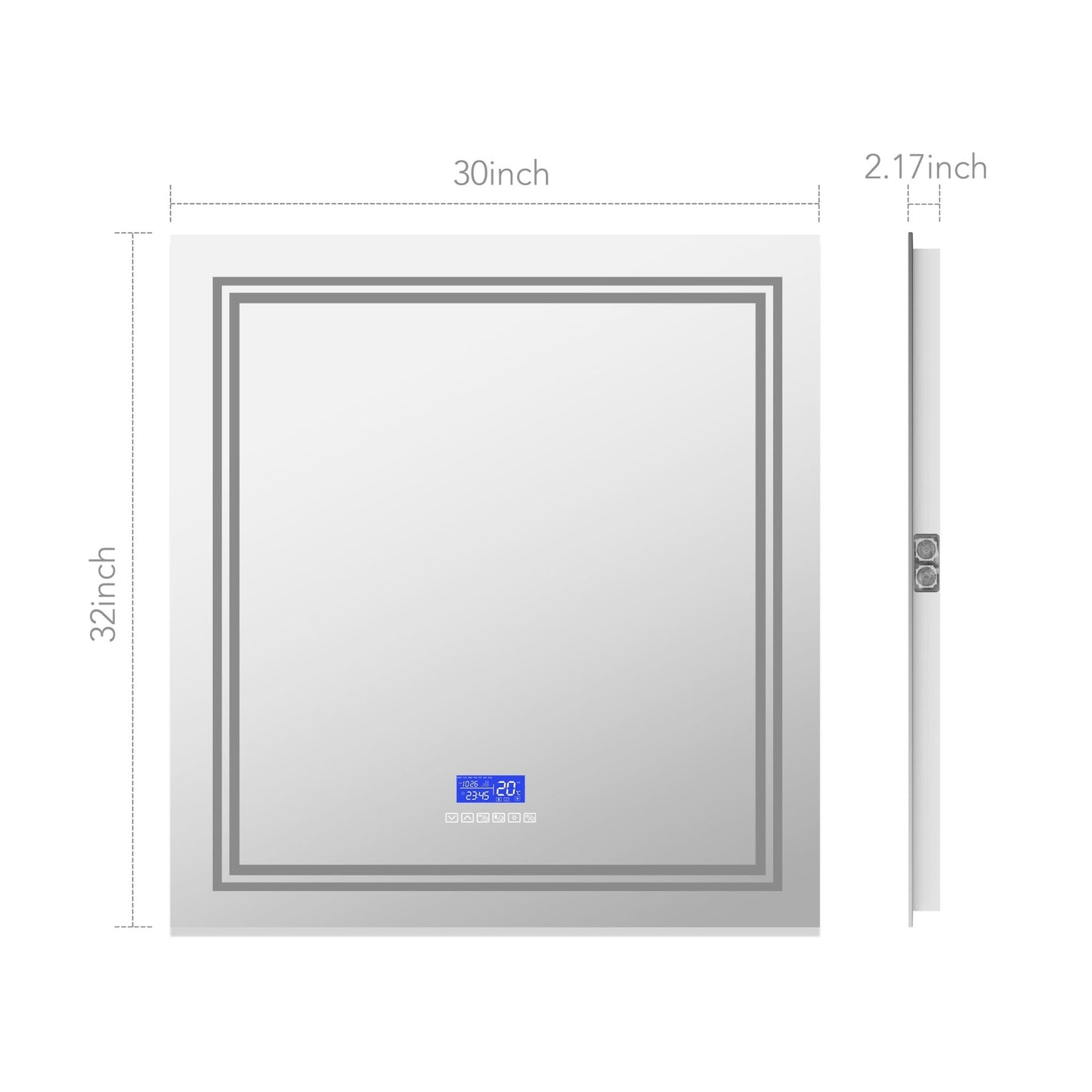 iHome Style LED Mirror with Bluetooth Speaker – Vanity Mirror 30"/36" - LED MIrror30"x 32" NeoNova Decor