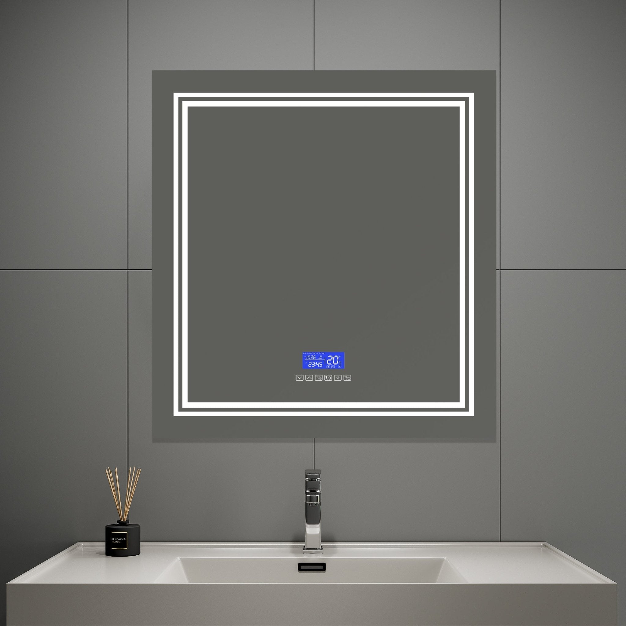 iHome Style LED Mirror with Bluetooth Speaker – Vanity Mirror 30"/36" - LED MIrror30"x 32" NeoNova Decor