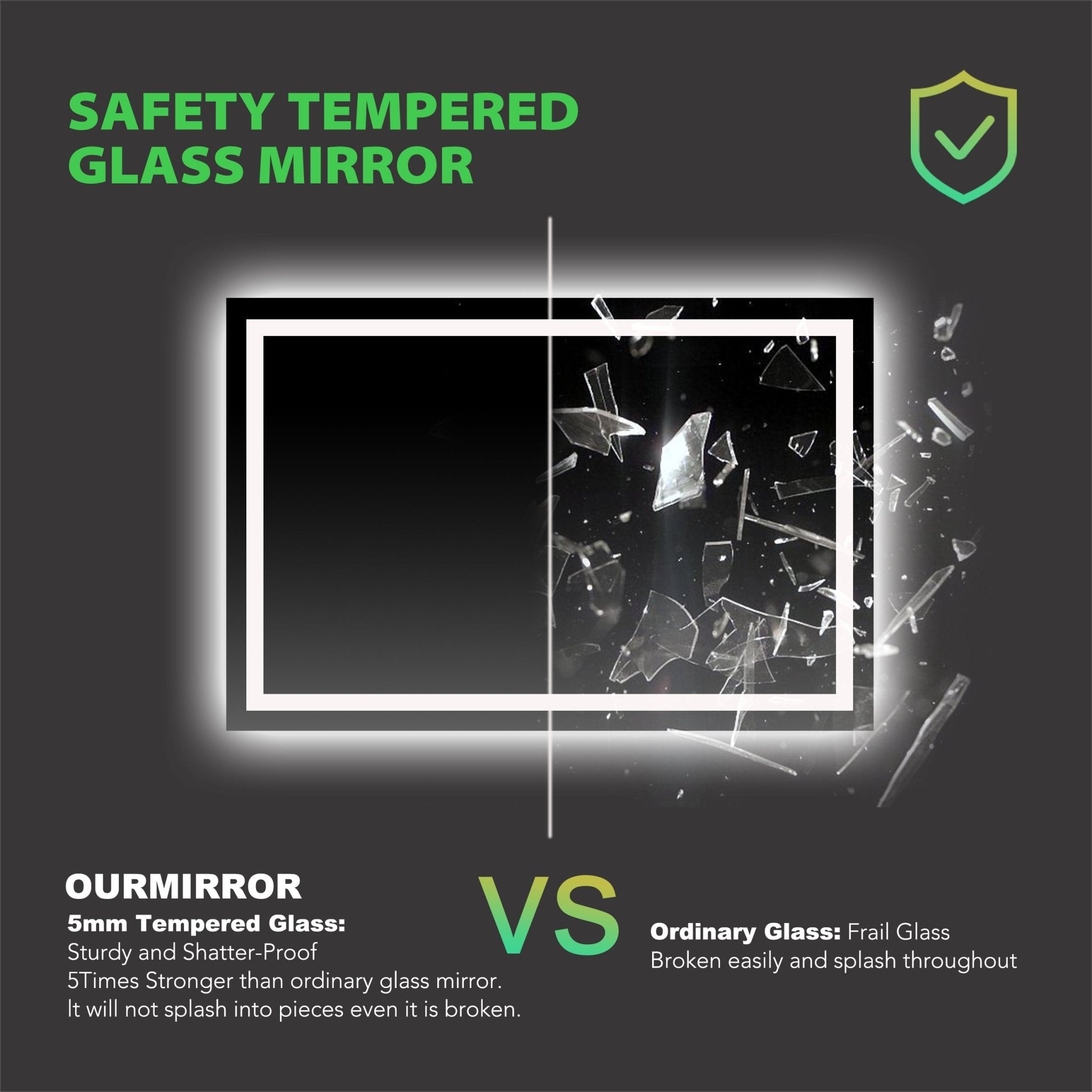 iHome Style LED Mirror with Bluetooth Speaker – Vanity Mirror 30"/36" - LED MIrror30"x 32" NeoNova Decor