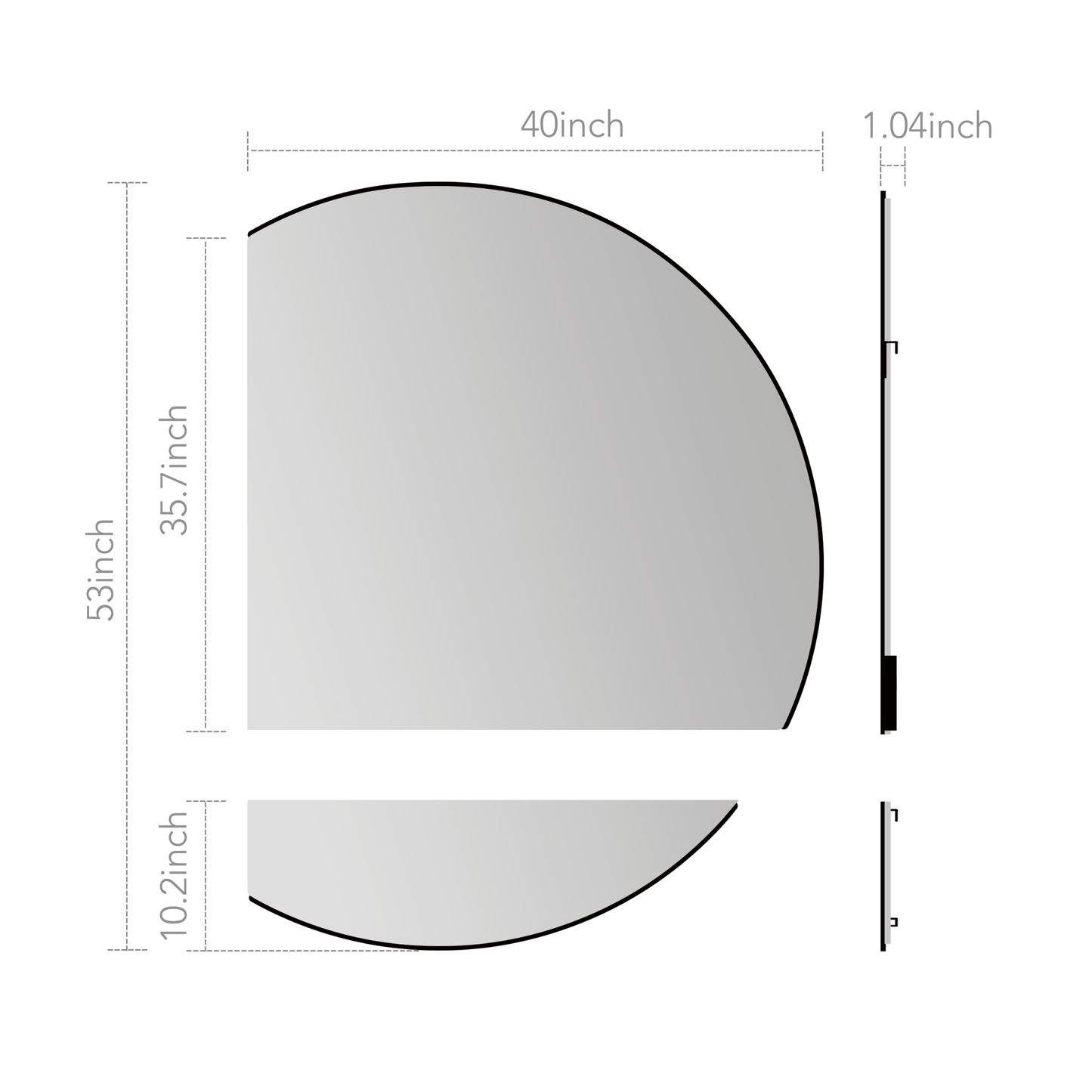 Large Half Circle LED Bathroom Mirror – Vanity & Decorative Wall Mirror - LED MIrror60"x 80" NeoNova Decor