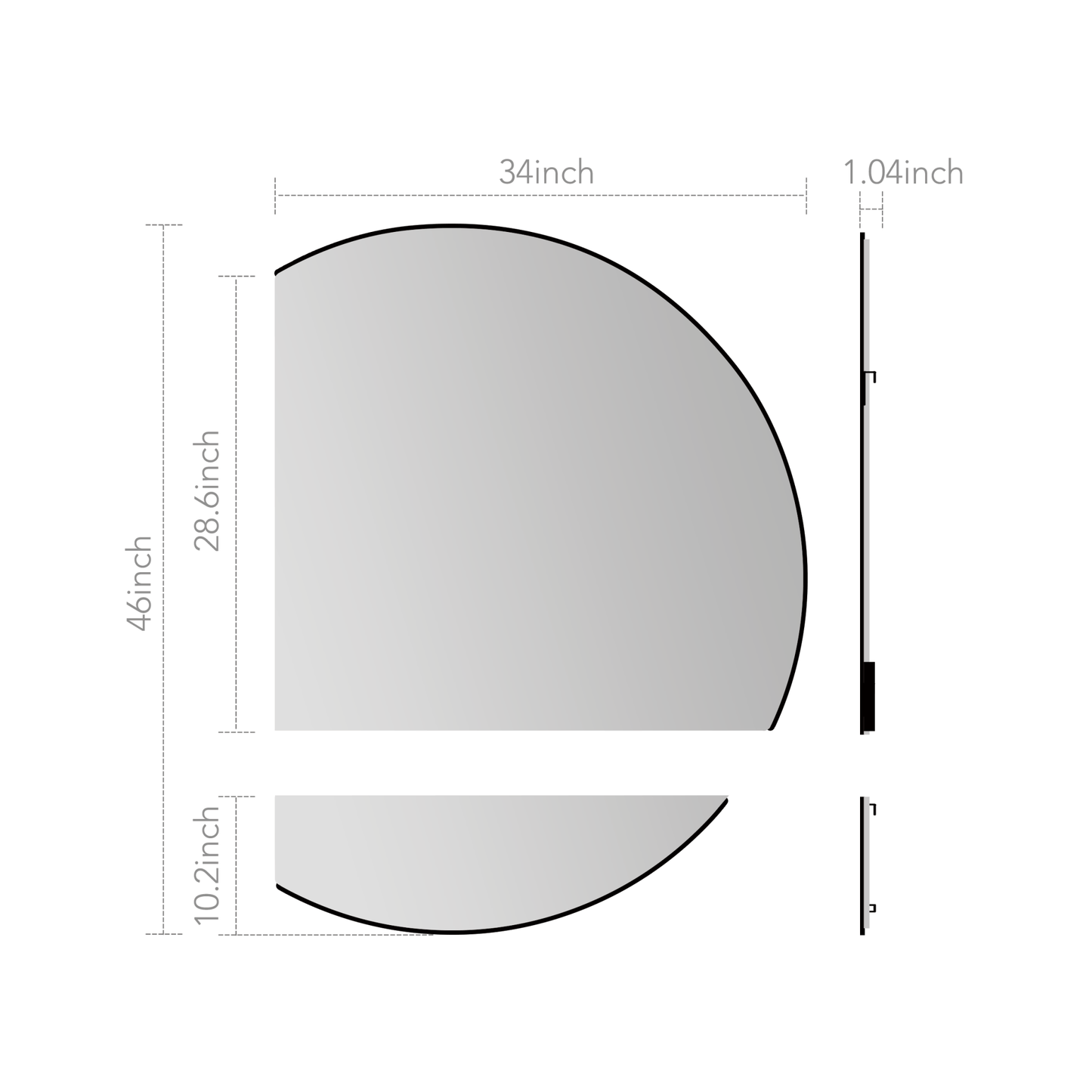 Large Half Circle LED Bathroom Mirror – Vanity & Decorative Wall Mirror - LED MIrror60"x 80" NeoNova Decor