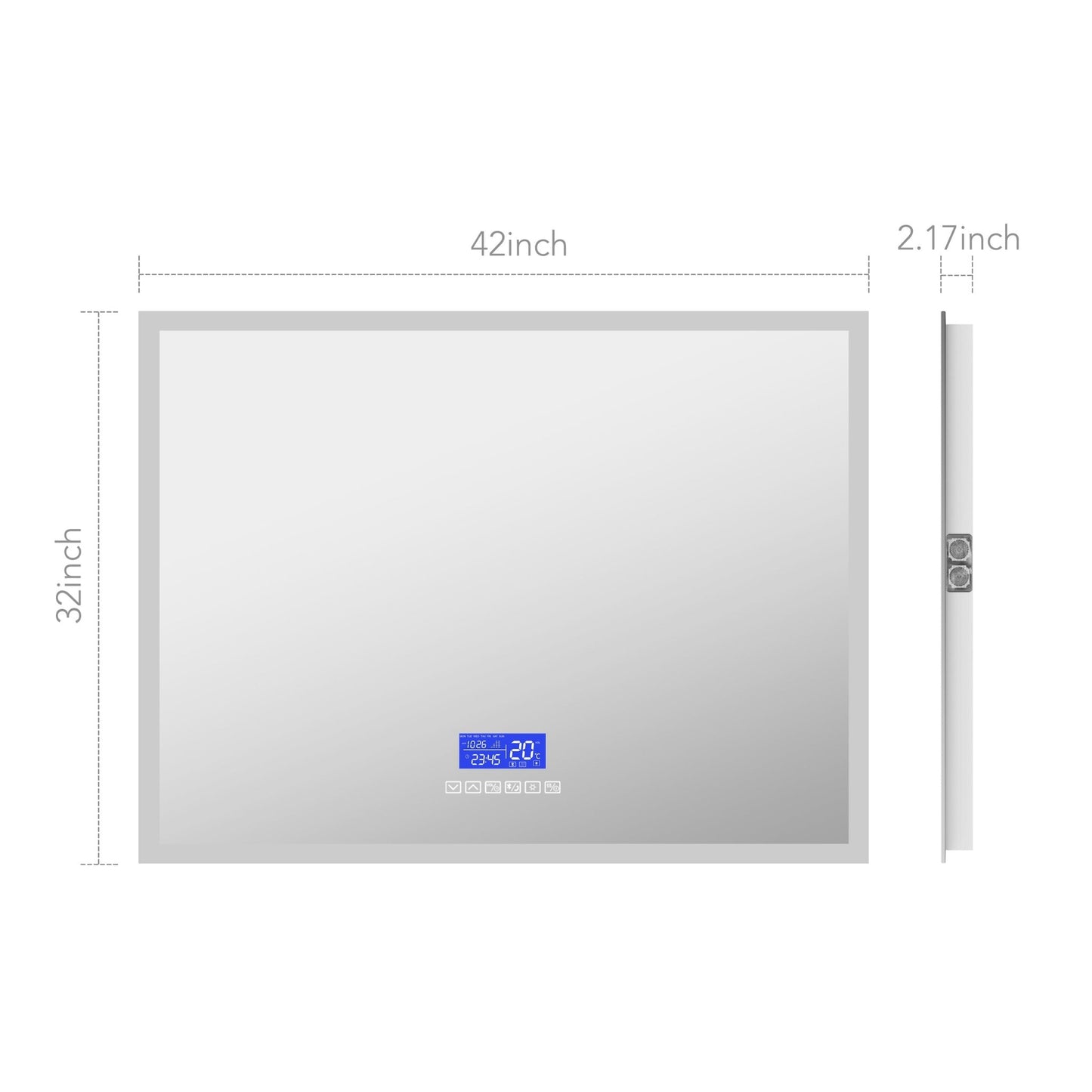 LED Bluetooth Bathroom Mirror with Speaker – Anti - Fog, Dimmable Light, Aluminum Frame - LED MIrror24"x 32" NeoNova Decor
