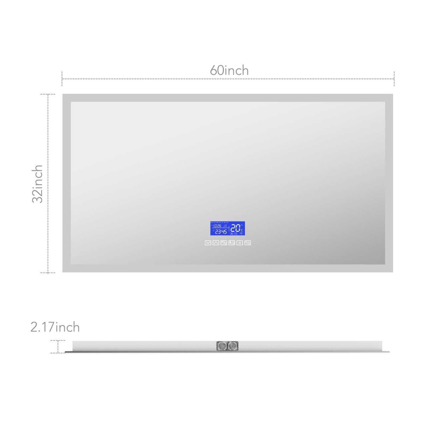 LED Bluetooth Bathroom Mirror with Speaker – Anti - Fog, Dimmable Light, Aluminum Frame - LED MIrror24"x 32" NeoNova Decor