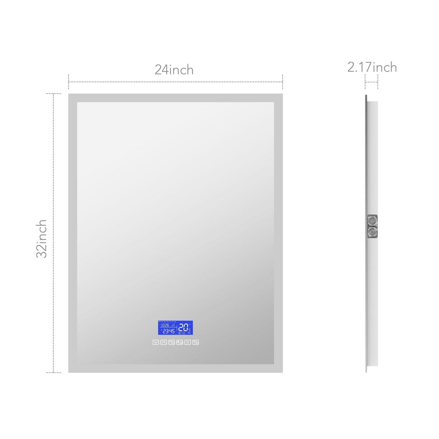 LED Bluetooth Bathroom Mirror with Speaker – Anti - Fog, Dimmable Light, Aluminum Frame - LED MIrror24"x 32" NeoNova Decor