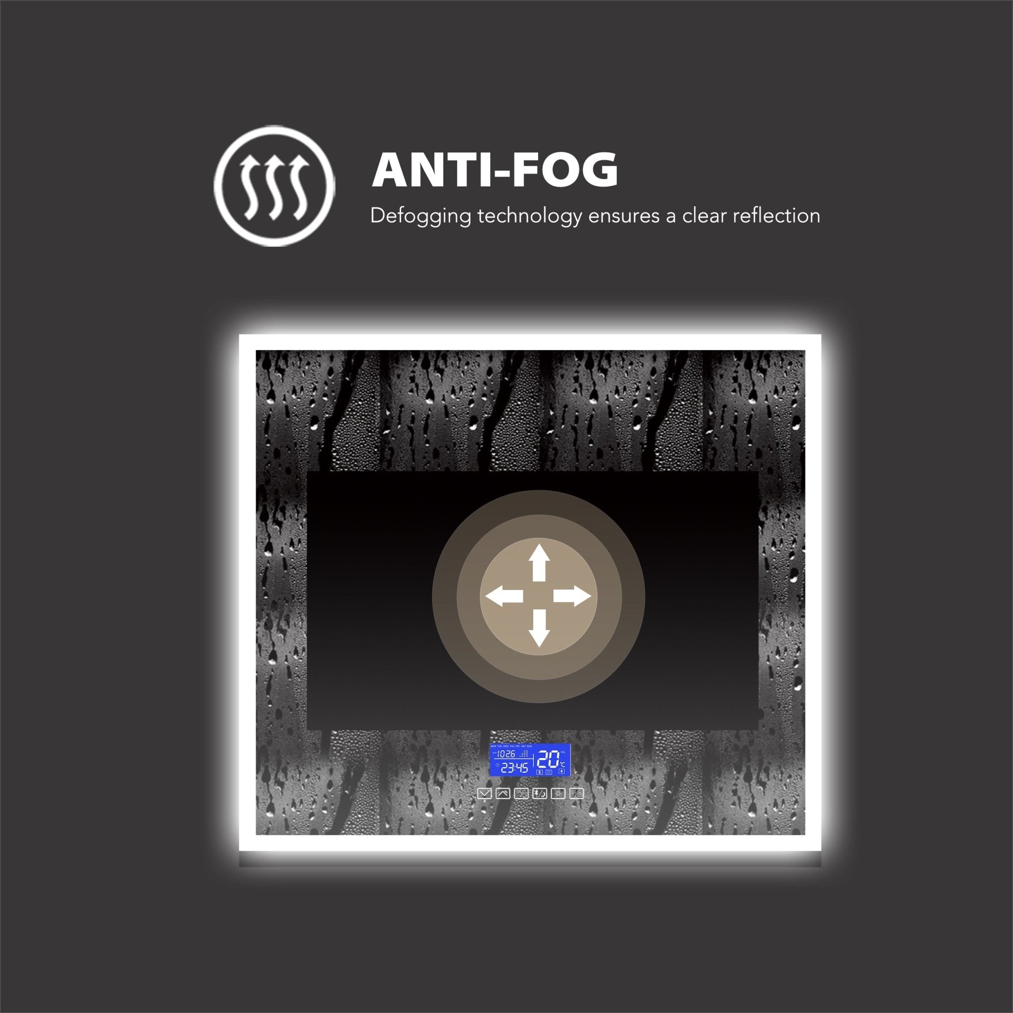 LED Bluetooth Bathroom Mirror with Speaker – Anti - Fog, Dimmable Light, Aluminum Frame - LED MIrror24"x 32" NeoNova Decor