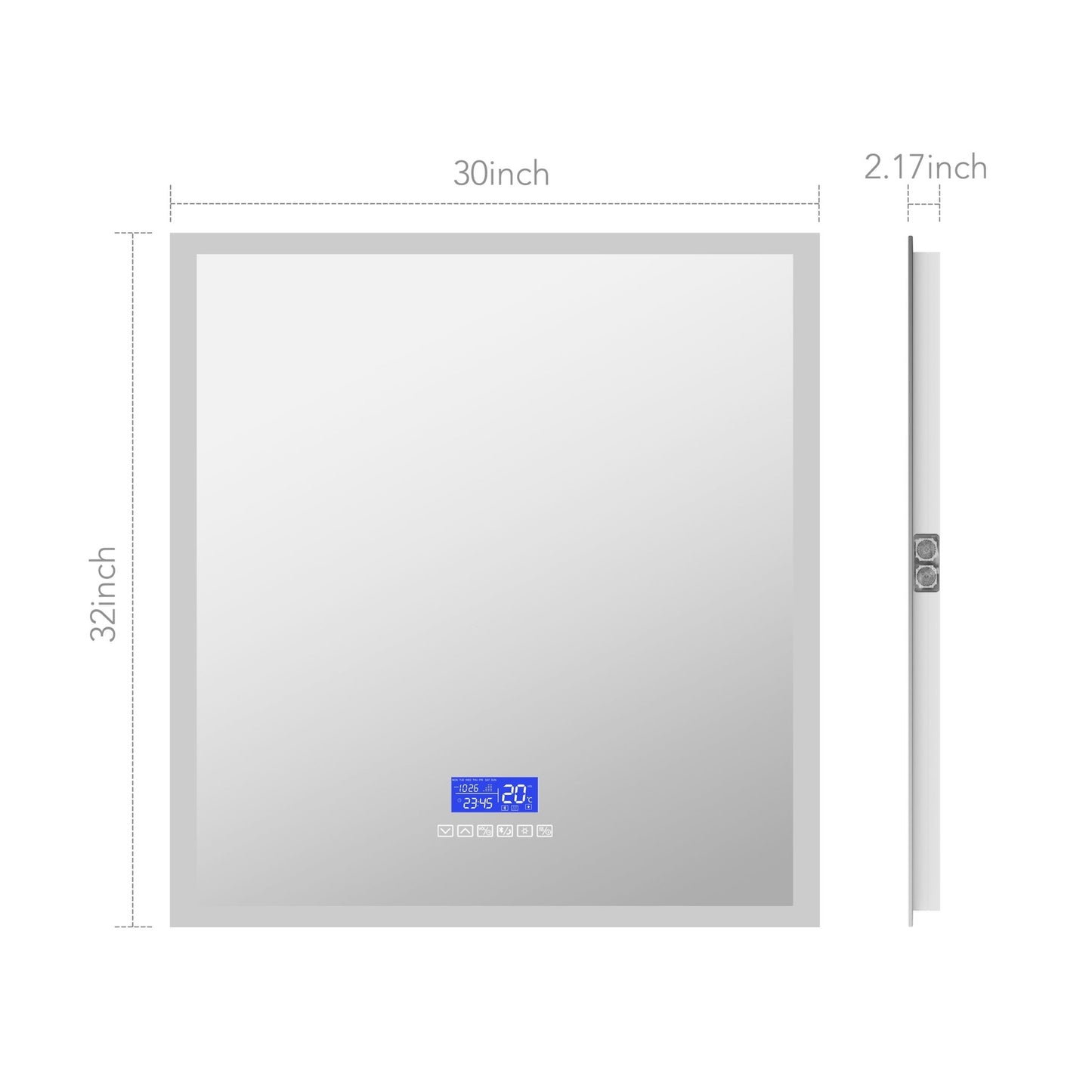 LED Bluetooth Bathroom Mirror with Speaker – Anti - Fog, Dimmable Light, Aluminum Frame - LED MIrror24"x 32" NeoNova Decor