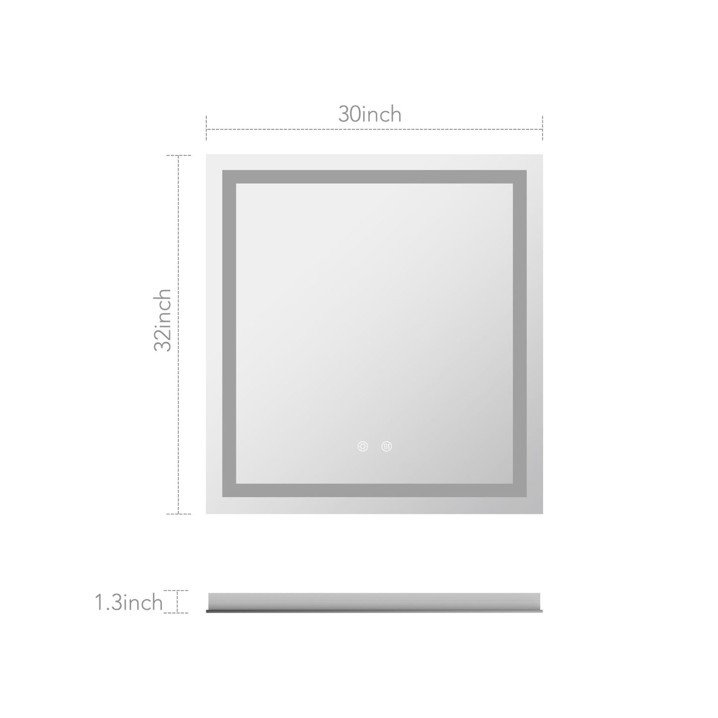 LED Lighted Bathroom Mirror with Front & Back Illumination – Dimmable & Anti - Fog, 30"–48" - LED MIrror30"x 32" NeoNova Decor