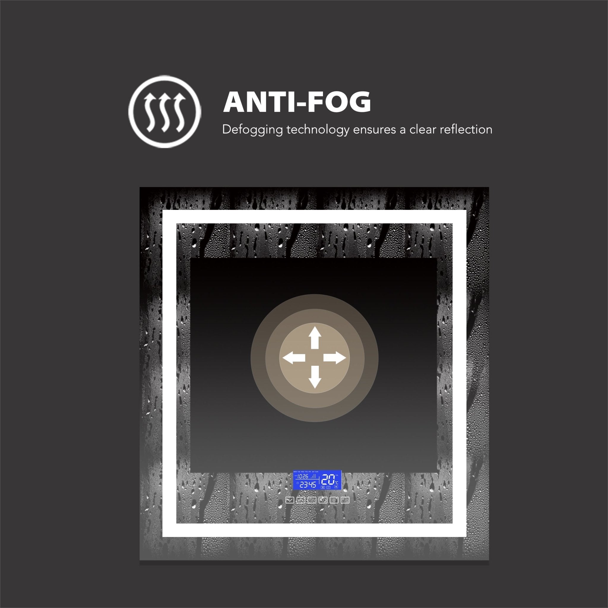 LED Vanity Mirror with Bluetooth Speaker – Touch Sensor, Anti - Fog, 3 - Color Light | 24" - 42" - LED MIrror24"x 32" NeoNova Decor