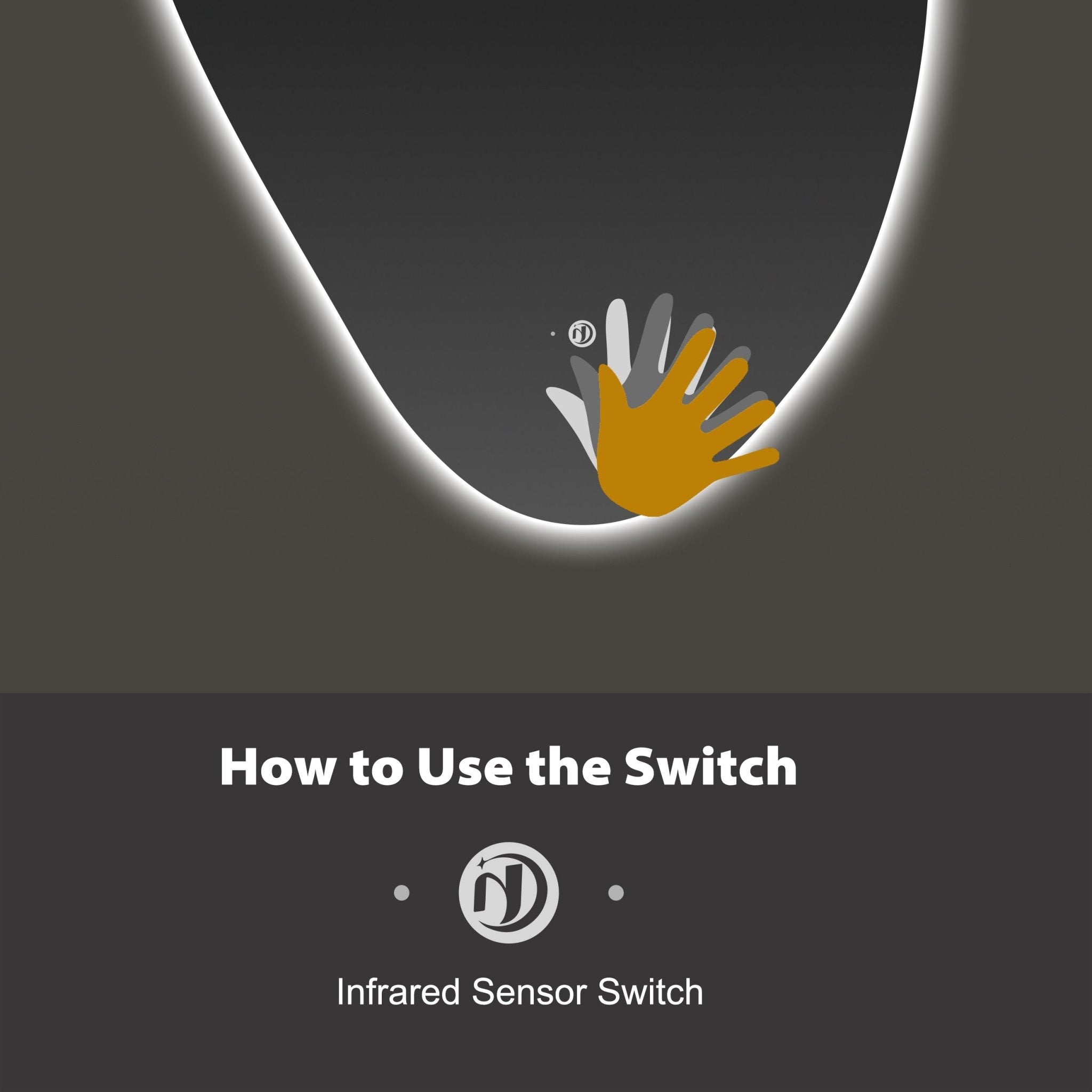 Loop LED Mirror – 24"x38", Backlit, Wave Sensor, Anti - Fog - LED MIrror NeoNova Decor