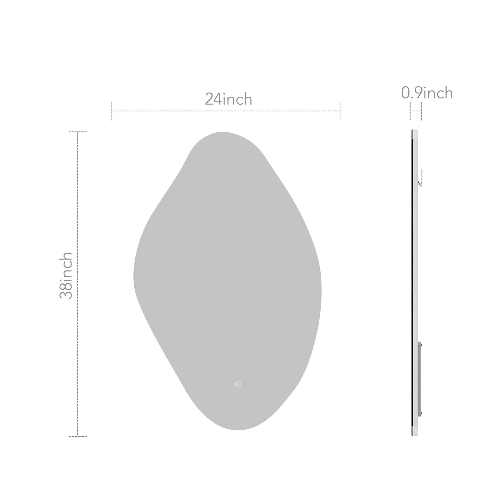 Loop LED Mirror – 24"x38", Backlit, Wave Sensor, Anti - Fog - LED MIrror NeoNova Decor