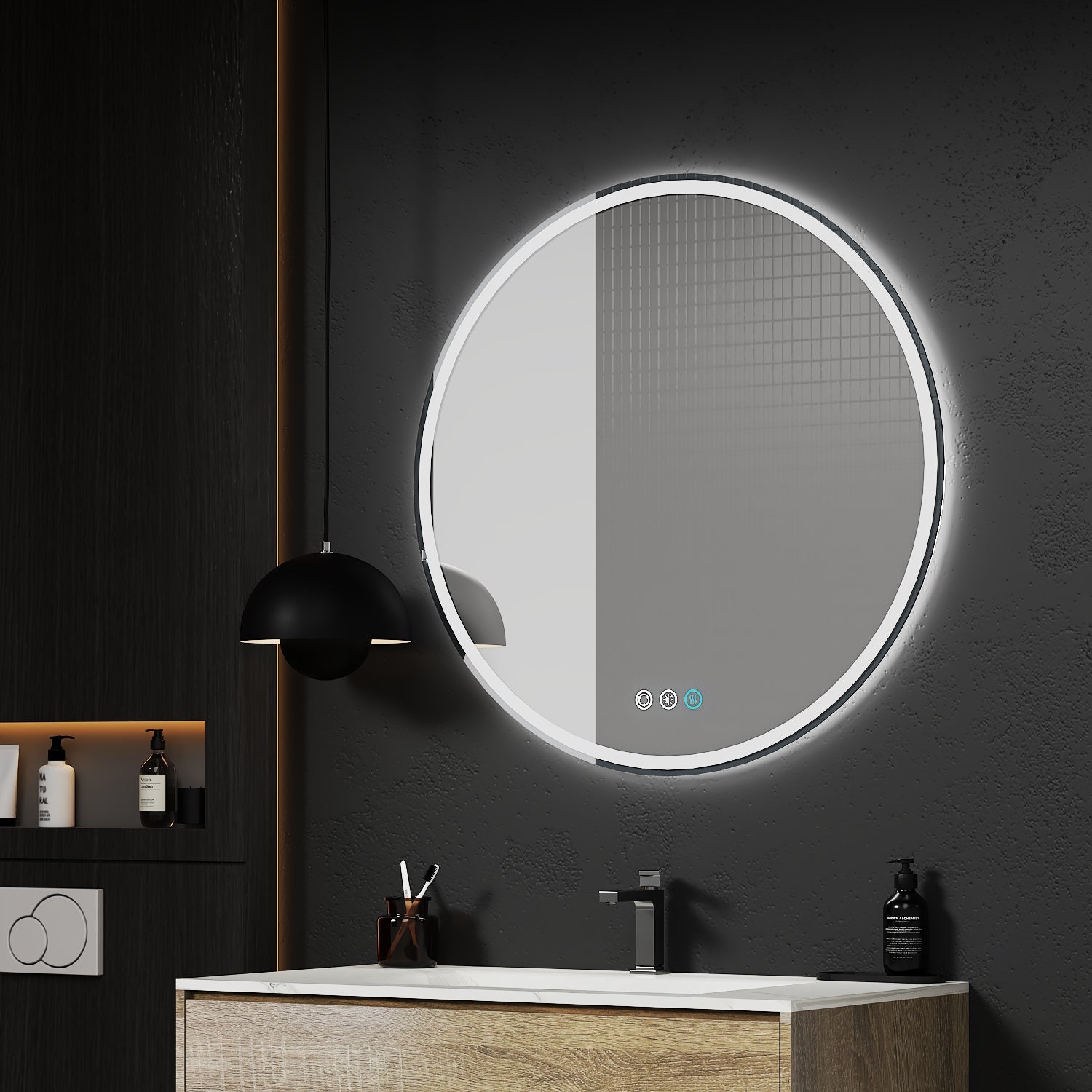 Luna Round LED Mirror – 30" / 36" - LED MIrror30" x 30" NeoNova Decor