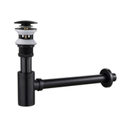 Matte Black Oil - Rubbed Bronze P - Trap & Sink Drain Kit | Brass Overflow Drain for Bathroom Basin - Fixtures NeoNova Decor