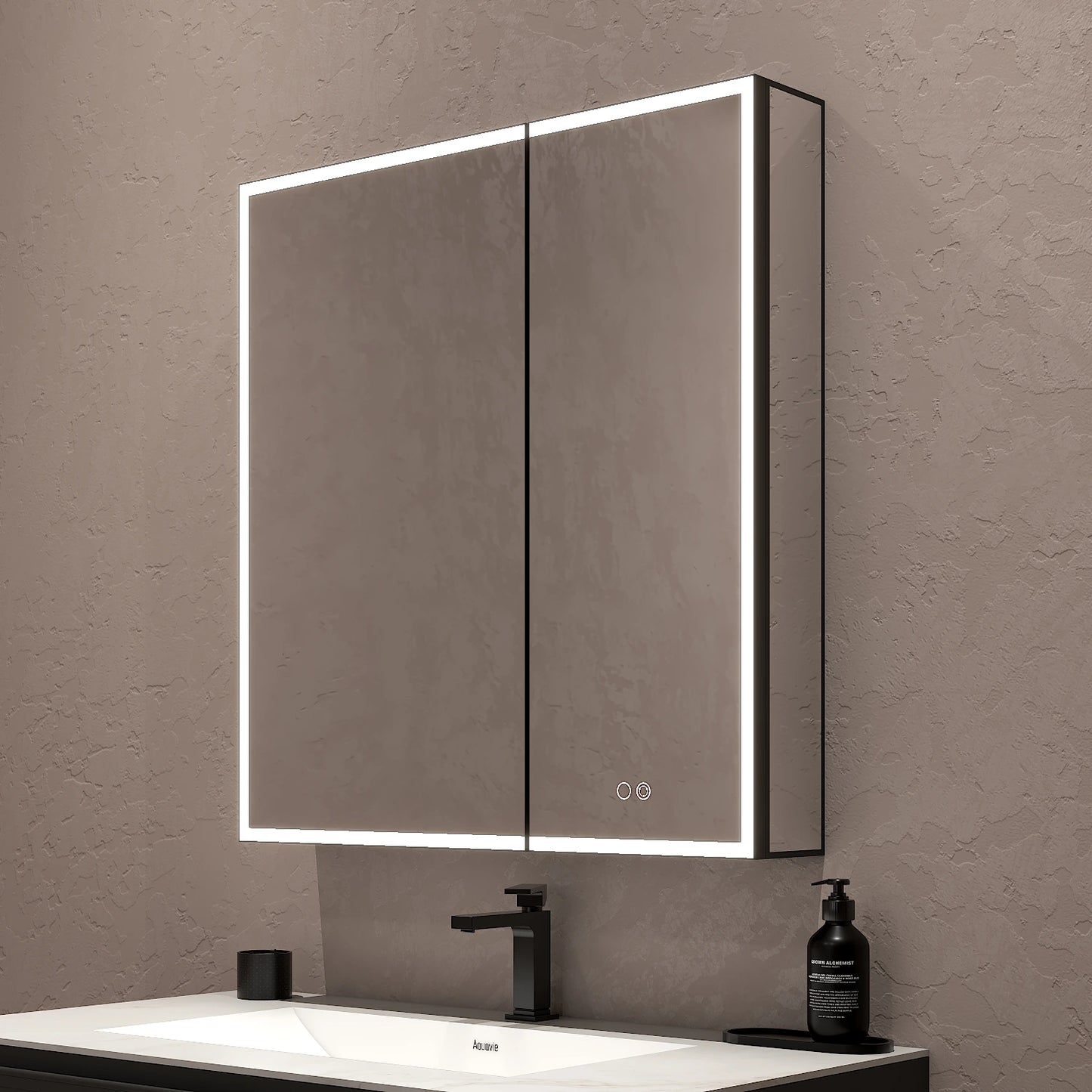 30"x32" LED Medicine Cabinet with Mirror, Lighting & Outlet – Wall Mount/Recessed