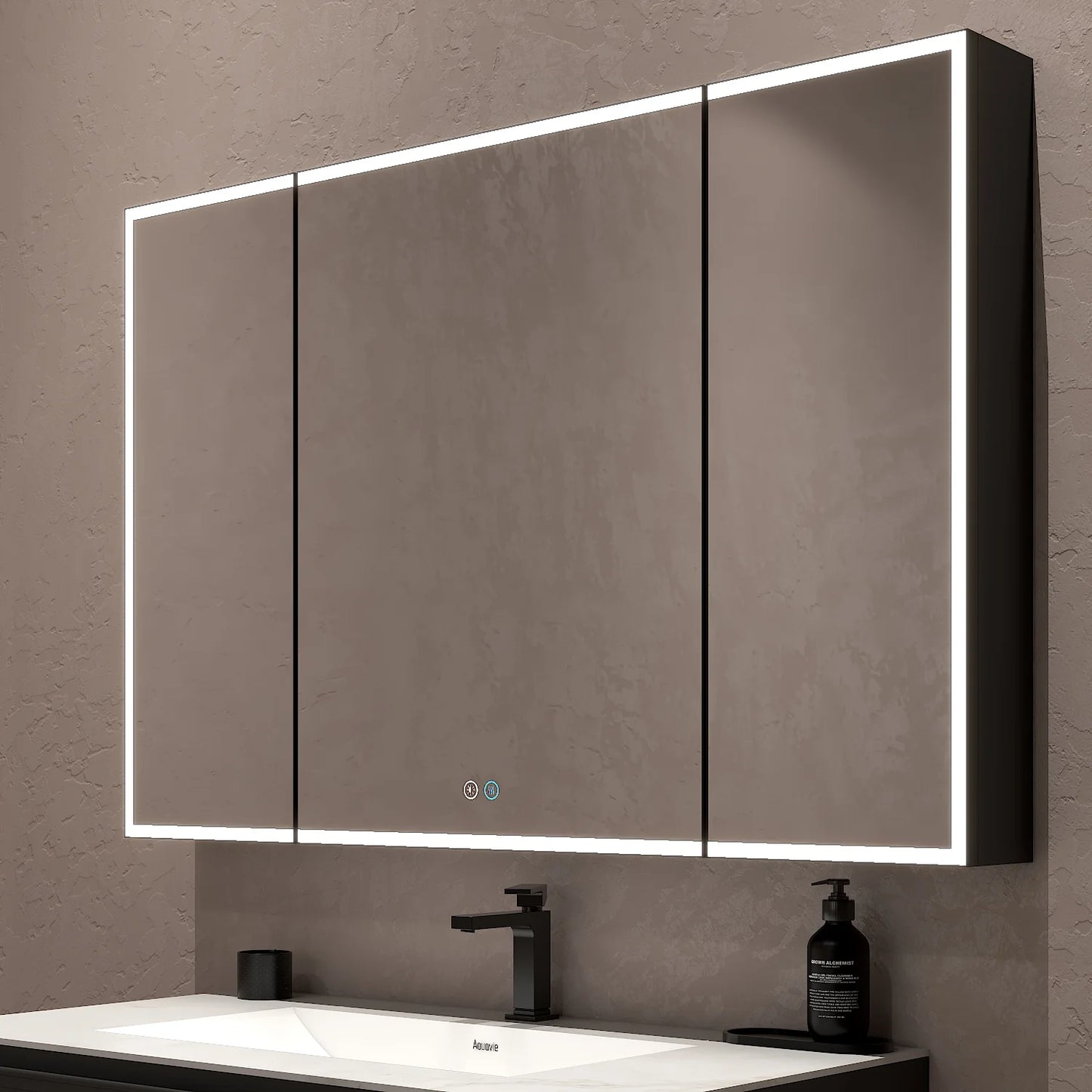 48"x32" LED Mirror Cabinet, Anti-Fog, Dimmable Light & Memory – Recessed or Wall-Mounted