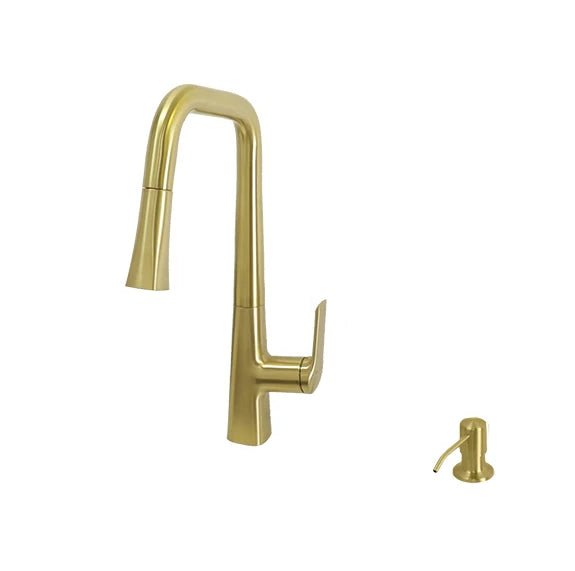 Pull - down Dual Spray Kitchen Faucet - N23128 - FaucetBrushed Gold NeoNova Decor