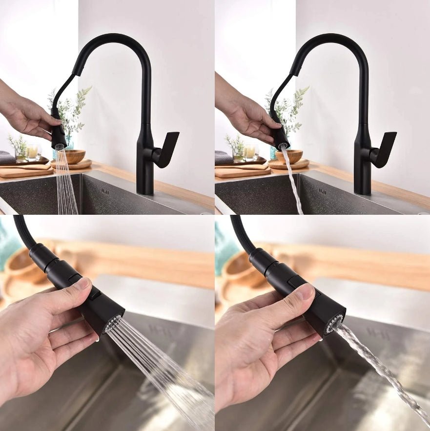 Pull - down Dual Spray Kitchen Faucet - N23134 - FaucetPolished Chrome NeoNova Decor
