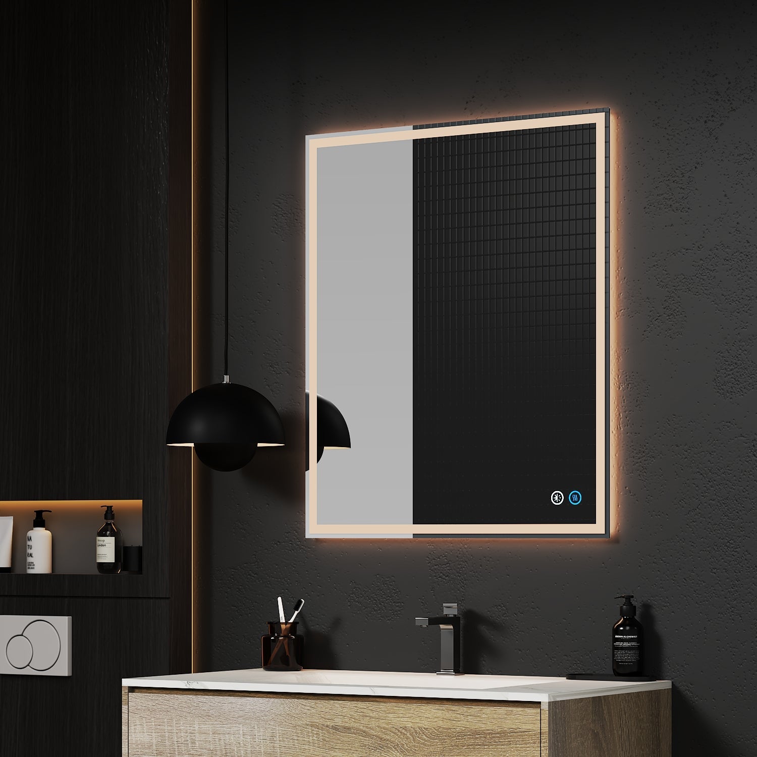 Rectangular LED Mirror – 30"/ 24", Dual Light with Anti - Fog - LED MIrror30" x 36" NeoNova Decor