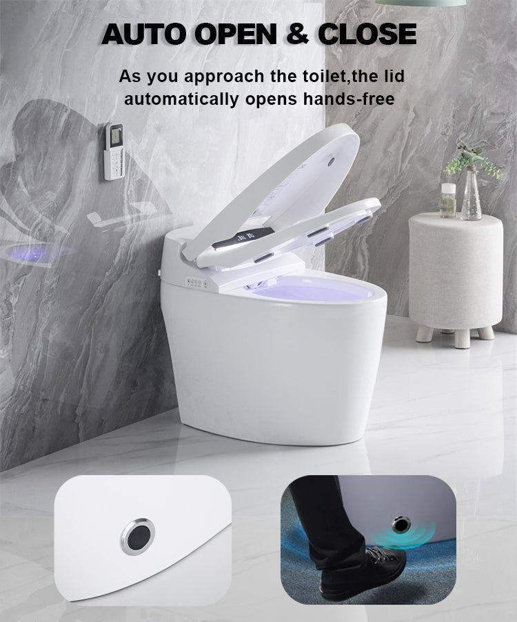 Smart Bidet Toilet with Auto Flush, Heated Seat, Dryer & Night Light – CUPC Certified - Smart Toilet NeoNova Decor