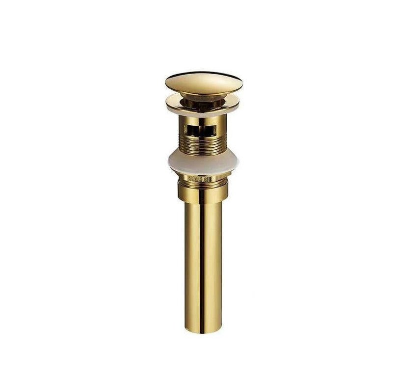 Solid Brass Pop - Up Drain (With Overflow) - Brushed Gold NeoNova Decor