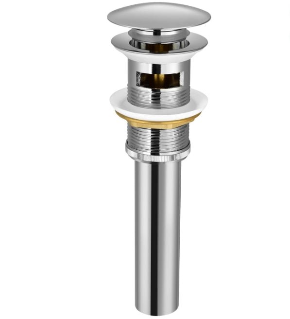 Solid Brass Pop - Up Drain (With Overflow) - Chrome Polish NeoNova Decor