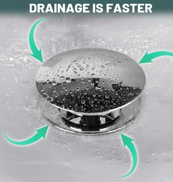 Solid Brass Pop - Up Drain (With Overflow) - Chrome Polish NeoNova Decor
