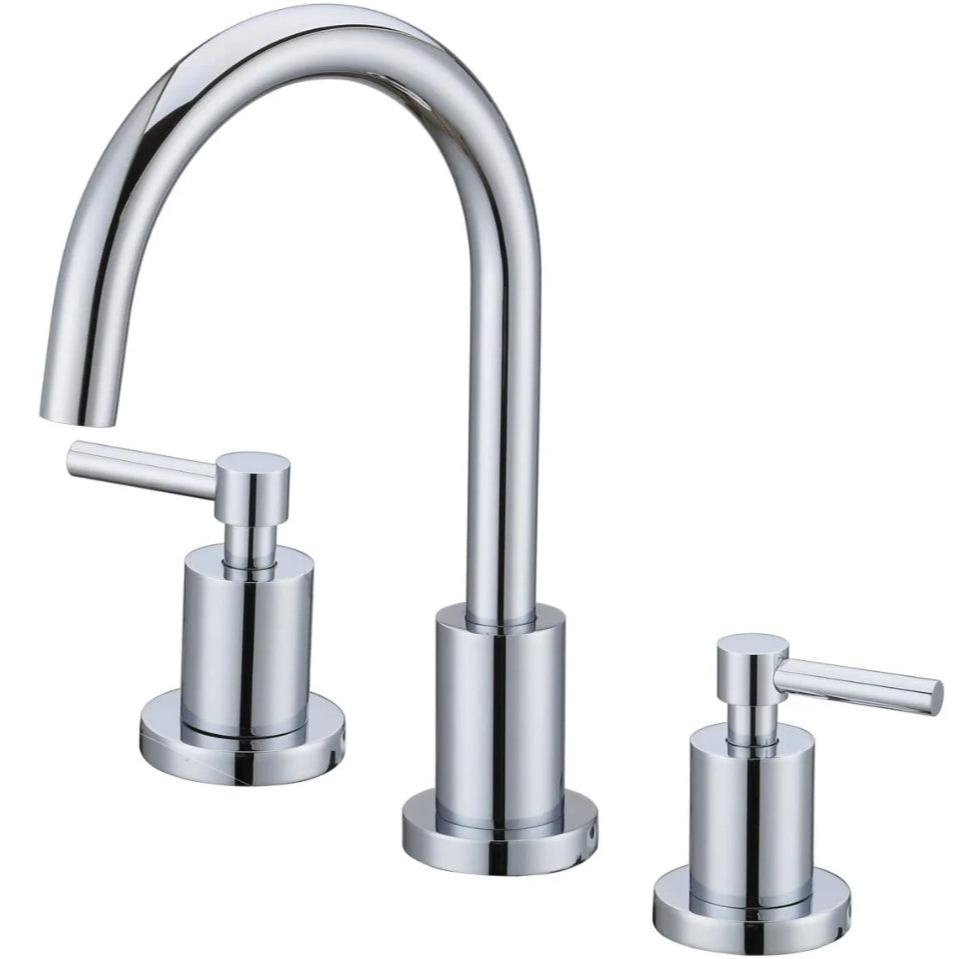 Three Holes Widespread Bathroom Faucet - N13104 - FaucetPolished Chrome NeoNova Decor