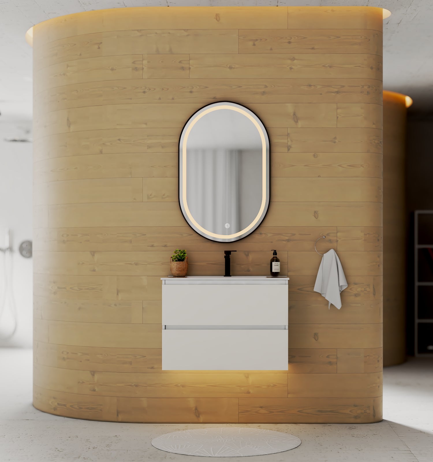 White Bathroom Vanity with Ceramic Sink – 24"/28" - Vanity28" NeoNova Decor