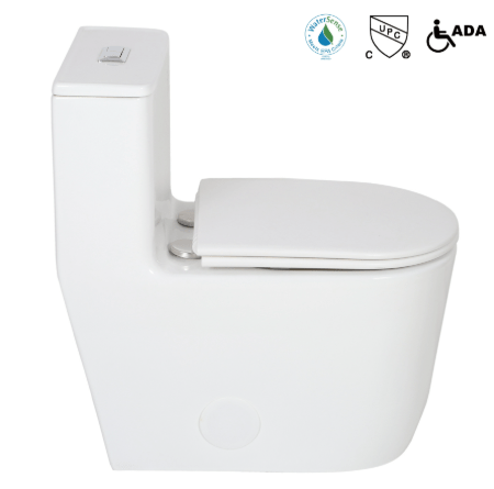 White Dual - Flush Siphonic One - Piece Soft Close Seat - toilet NeoNova Decor