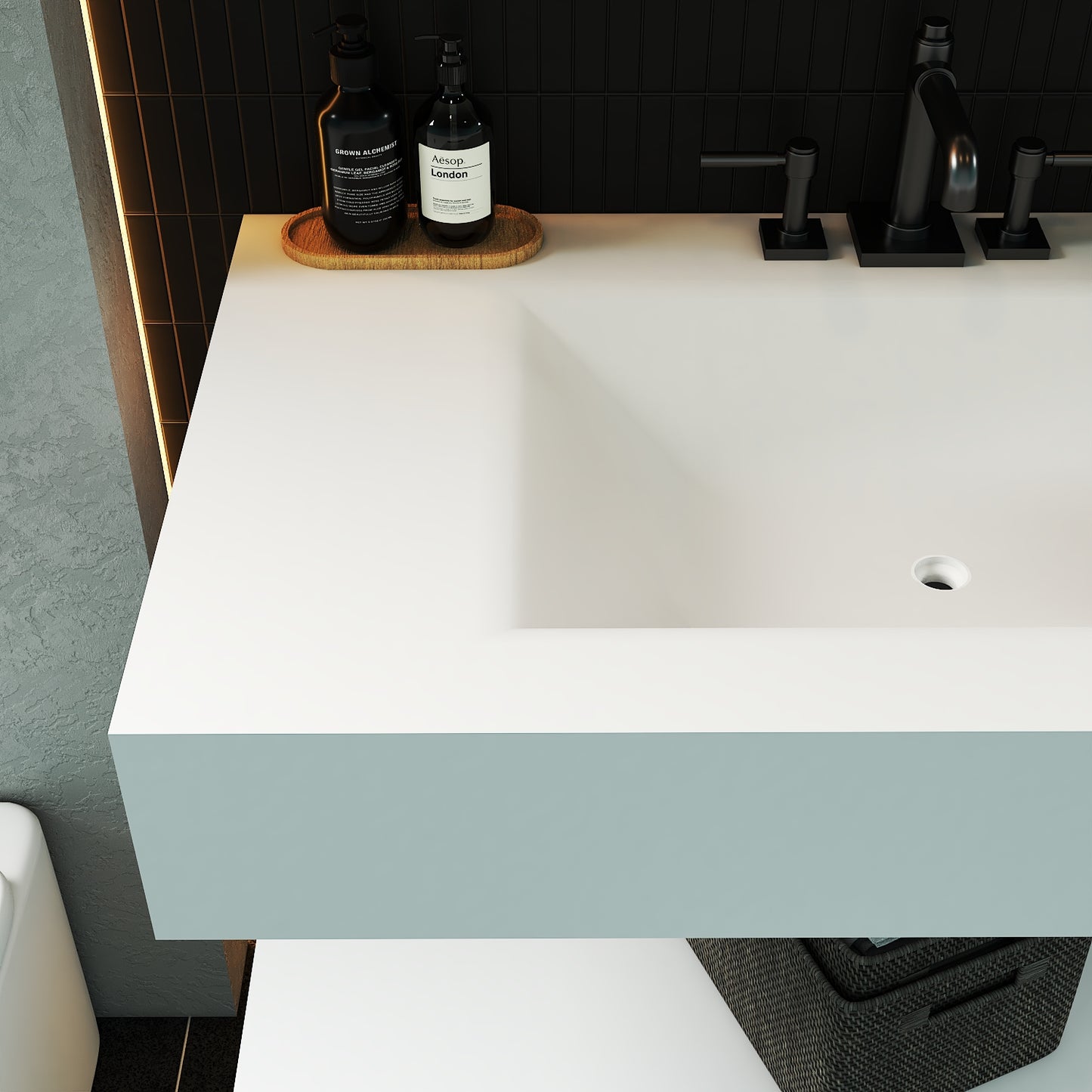 Pure White Minimalist Hotel Style Floating Vanity with Integrated Engineered Stone Basin – 32" / 36" / 40" (Copy)