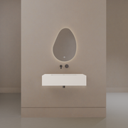 32" / 40" Monolithic Floating Vanity & Integrated Top | Glacier White Sintered Stone Single Sink with Hidden Drain
