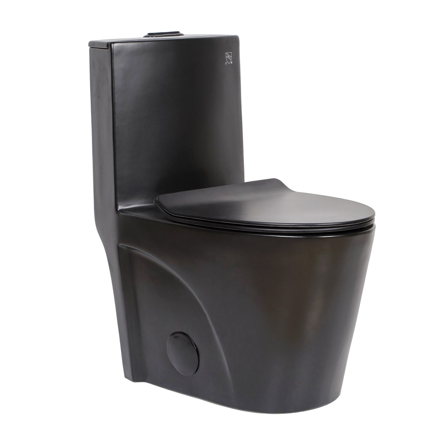 0382Y-MB Matte Black Dual-Flush Siphonic One-Piece Toilet, UF Soft Close Seat, CUPC Certified