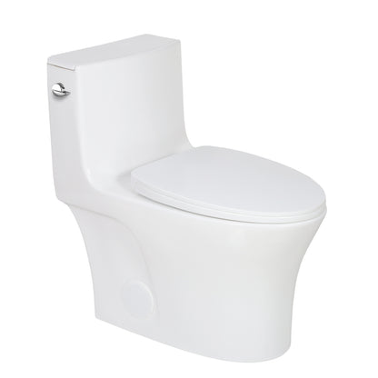0382Z-S Single-Flush Siphonic One-Piece Toilet with HTD Flush Technology, Soft Close Seat, and CUPC Certification.