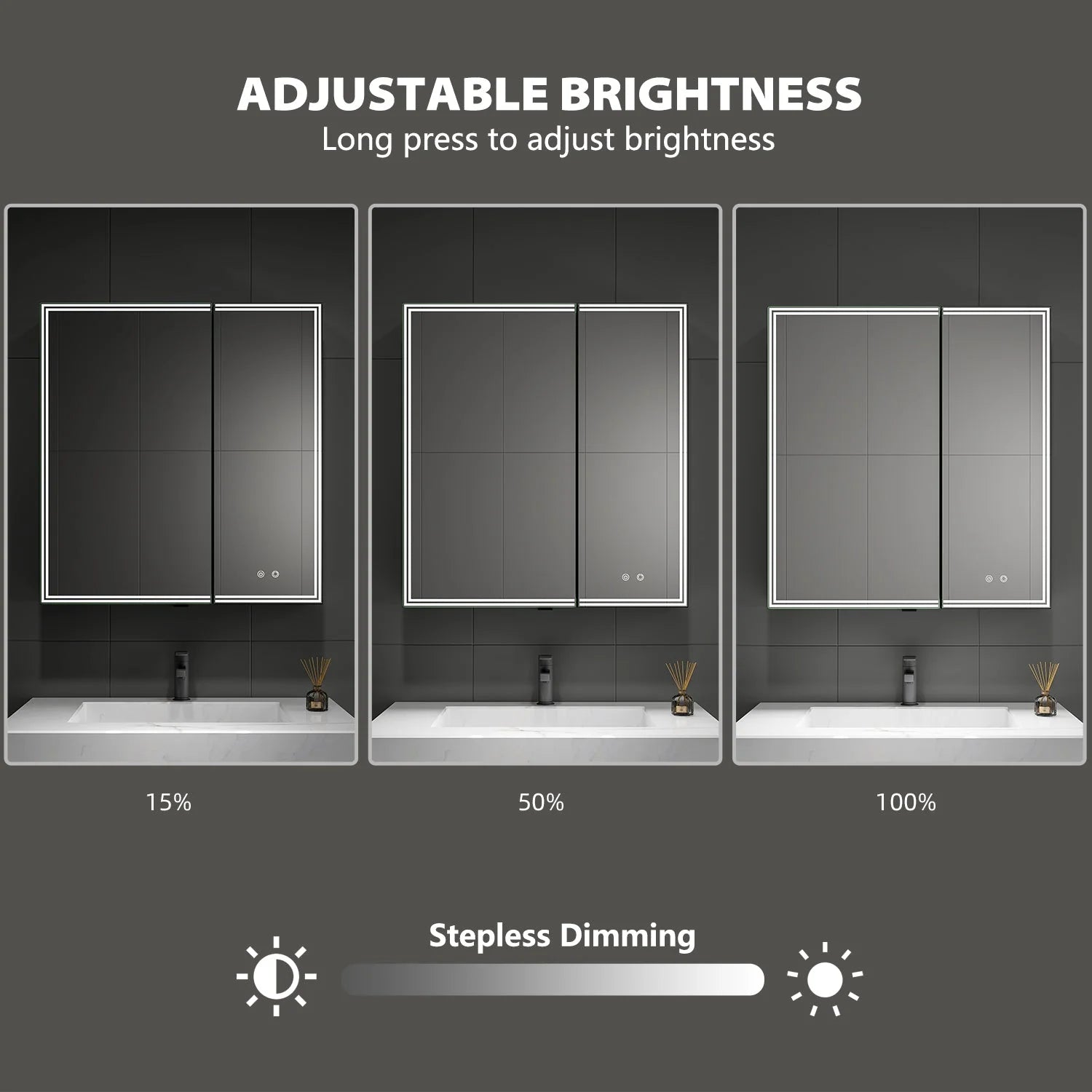30"x32" LED Medicine Cabinet – Blum Hinges, Makeup Mirror, Built-in Outlet 30"x32"