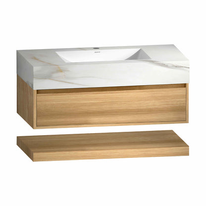 40''/48''Sintered Stone Top with Hotel-Style Floating Bathroom Vanity