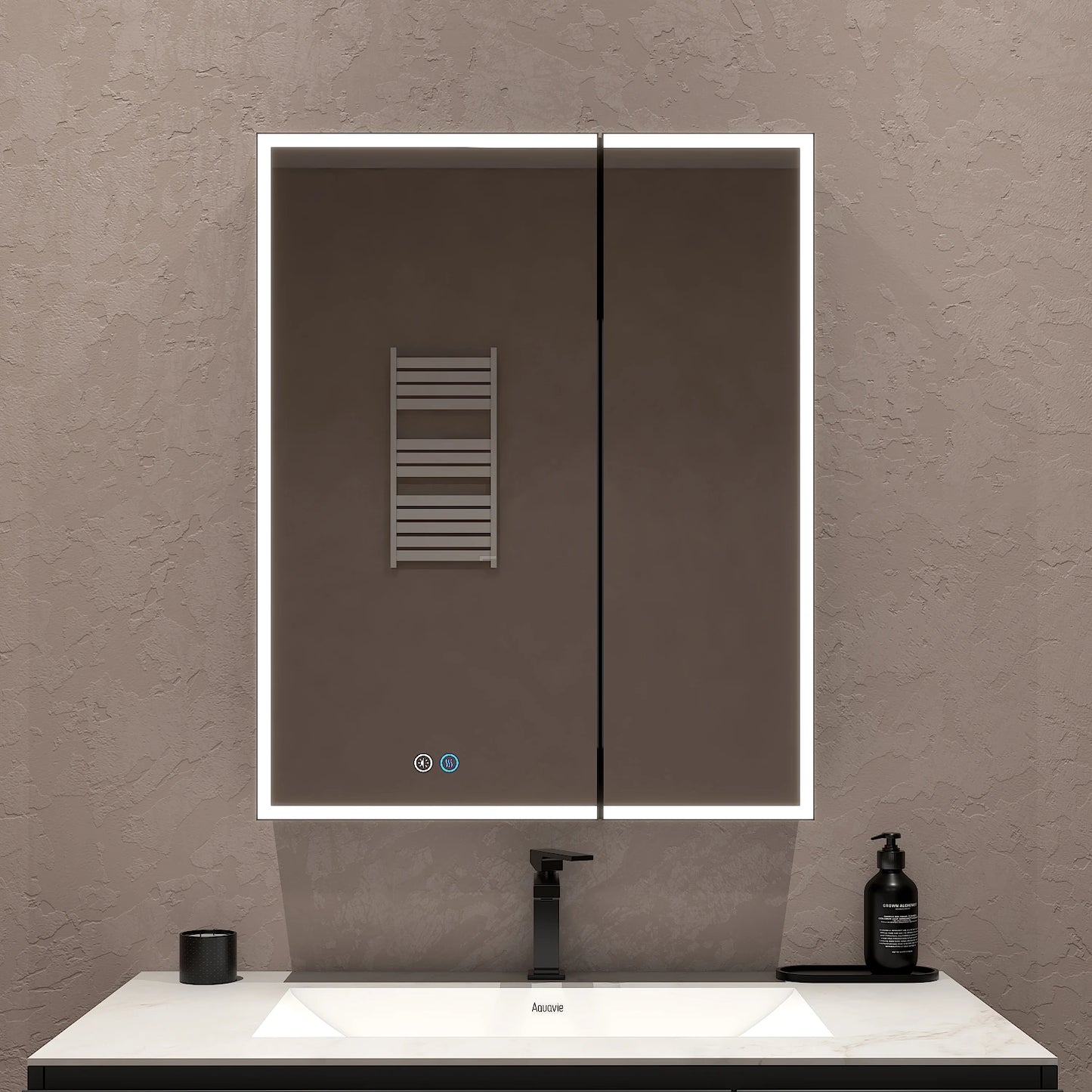 26" x 32" LED Mirror Medicine Cabinet – Aluminum Frame, Anti-Fog, Recessed or Surface Mount