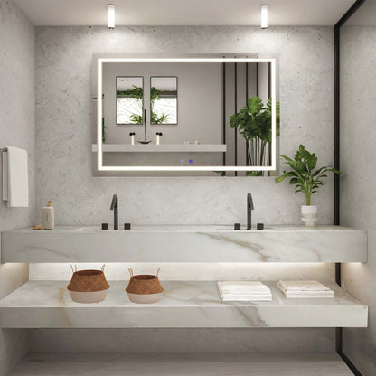 71 Inch Double Sink Stone Top with Hotel-Style Stone Cabinet Floating Vanity
