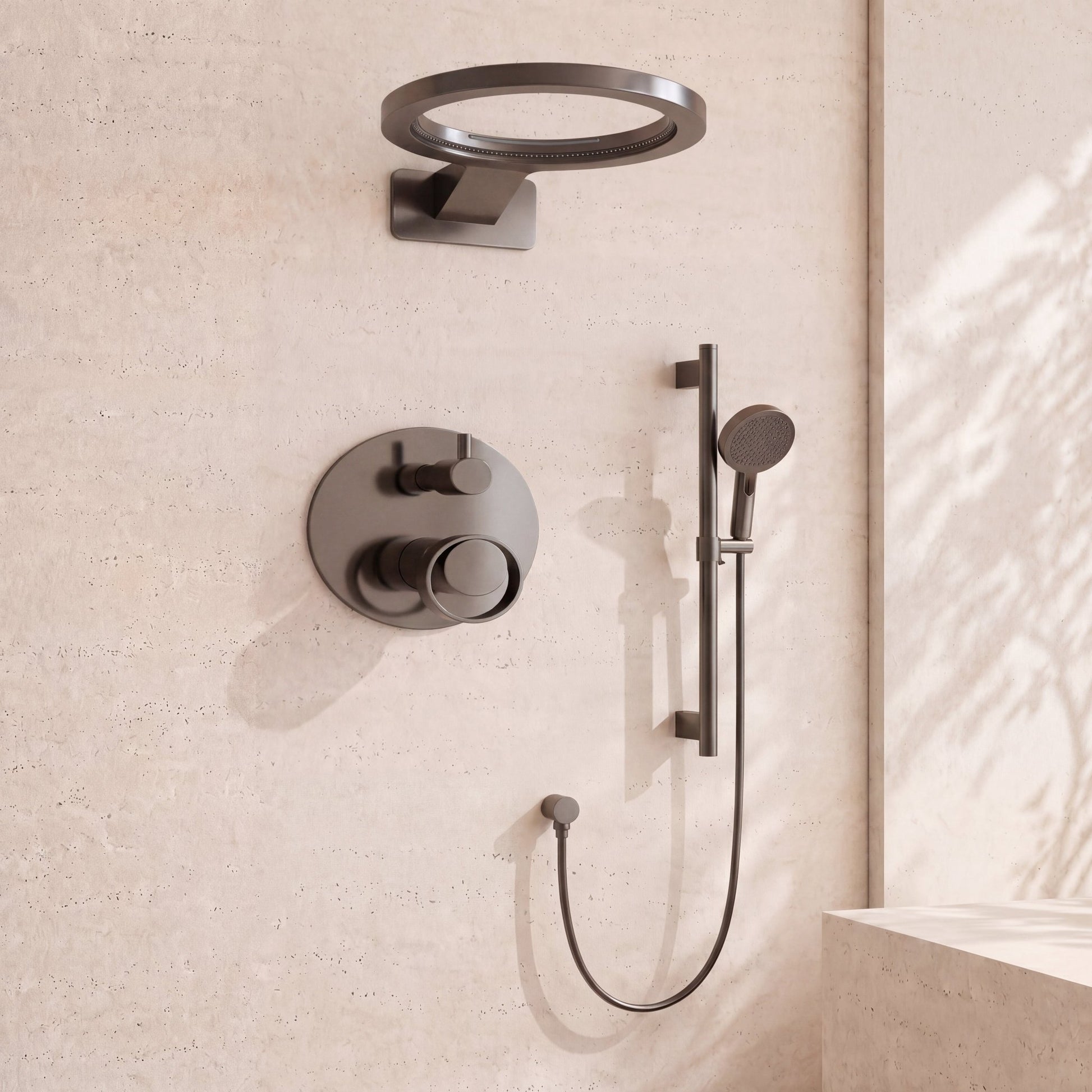 10" 3 - Way Shower System — Pressure Balance with Hand Shower & Body Spray - ShowerGun Metal