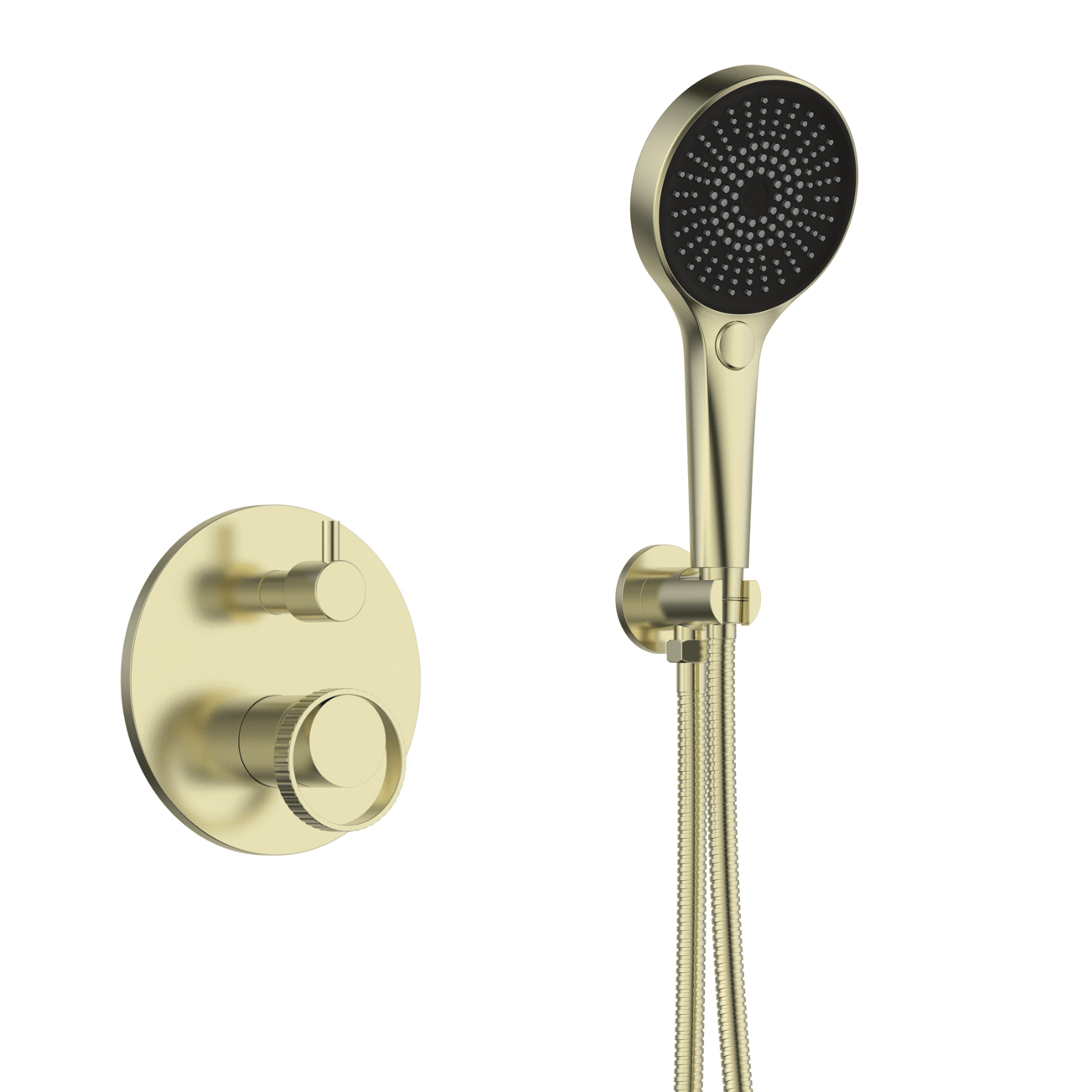 10" Pressure Balance Shower System with Hand Shower & Sliding Bar (Trim Kit) - ShowerBrushed Gold