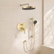 12" Rain Head & Hand Shower - Pressure Balance Shower System (Trim Kit) - ShowerBrushed Gold