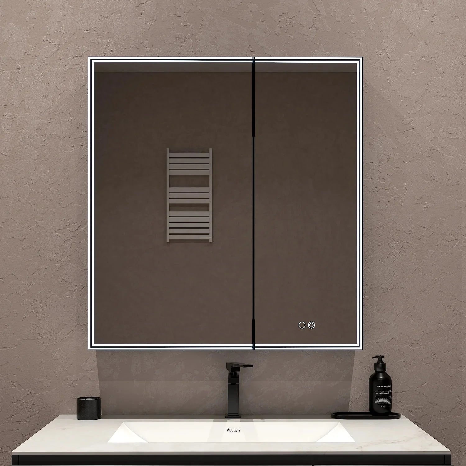 30"x32" LED Medicine Cabinet – Blum Hinges, Makeup Mirror, Built-in Outlet 30"x32"